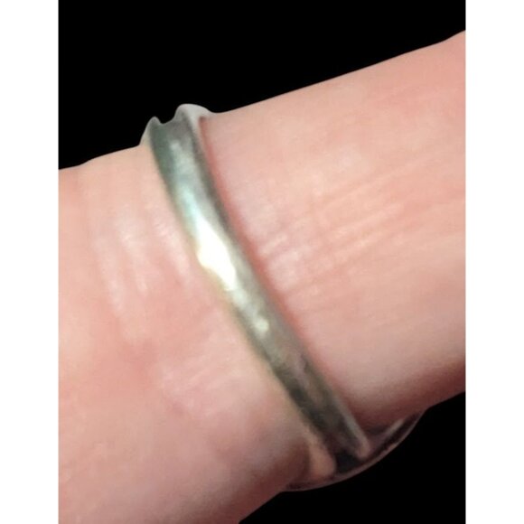 Vintage Sterling Silver Floral Scroll Concave Ring Size 7 1/2 - Picture 15 of 16